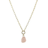 Raw Rose Quartz Amara Necklace - Space to Show