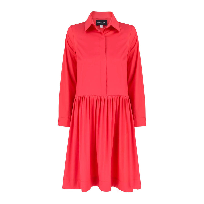 Anne Coral Cotton Shirt Dress - Space to Show