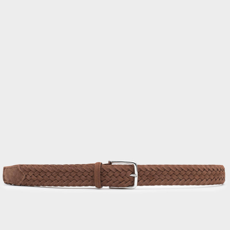 Braided Suede Belt Cognac - Gilberto - Space to Show