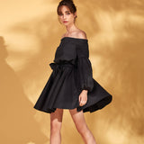 Daisy Black Mini Dress - Space to Show