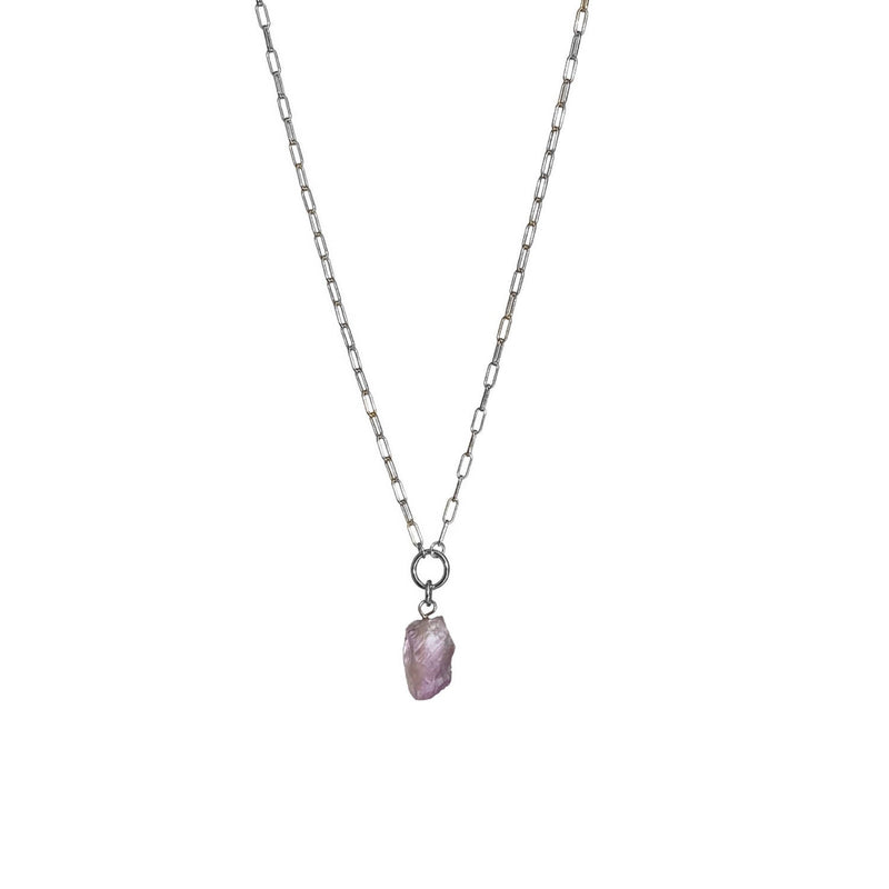 Raw Amethyst Gemstone Meditrina Necklace - Space to Show
