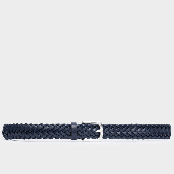 Hand-braided Leather Belt Blue - Gianfranco - Space to Show