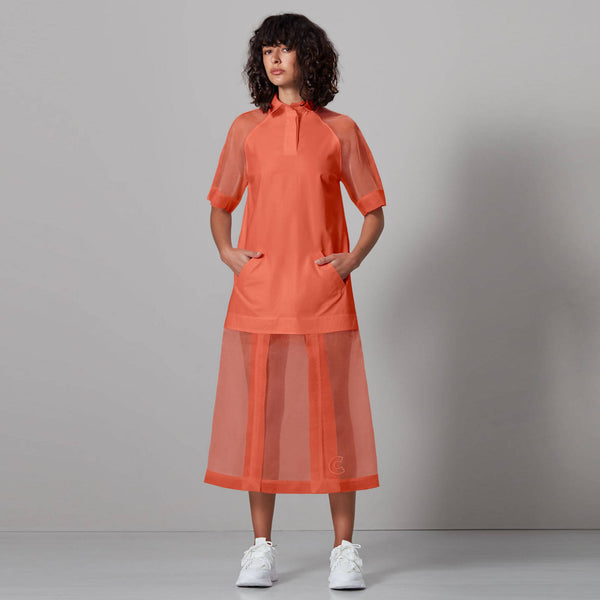 Sheer Panels Shirt Dress - Space to Show