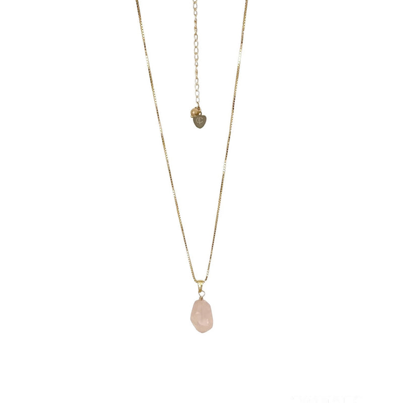 Raw Rose Quartz Amara Necklace - Space to Show