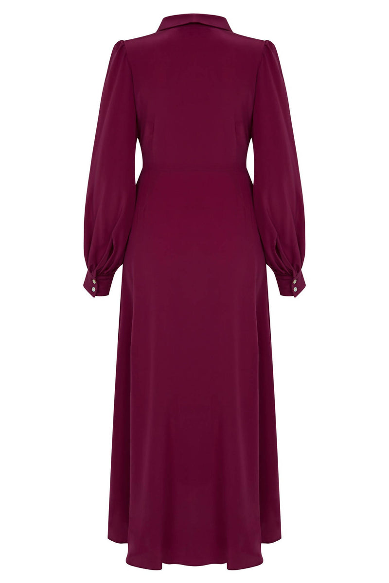 Aria Berry Midi Shirt Dress - Space to Show