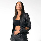 Ayla leather jacket black - Space to Show