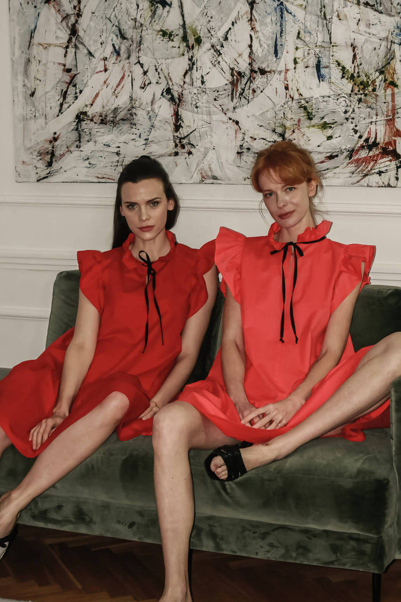 Angela Coral Cotton Dress - Space to Show