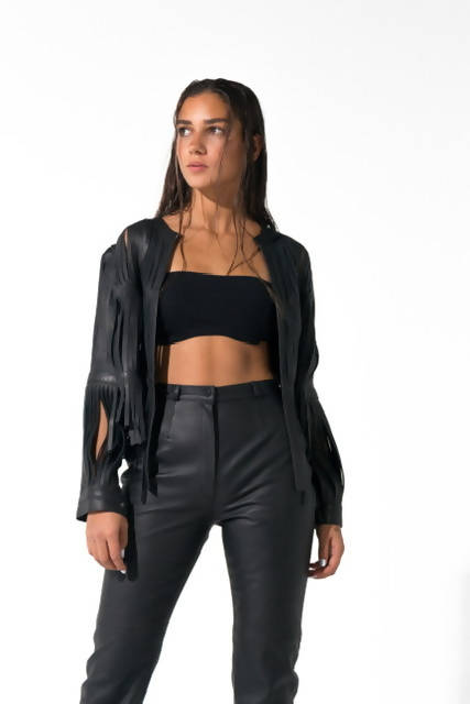 Ayla leather jacket black - Space to Show