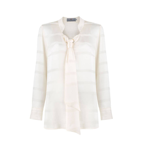 Adriana Viscose-Mix Blouse With Tie Detail - Space to Show
