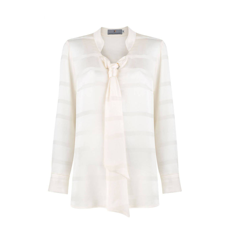 Adriana Viscose-Mix Blouse With Tie Detail - Space to Show