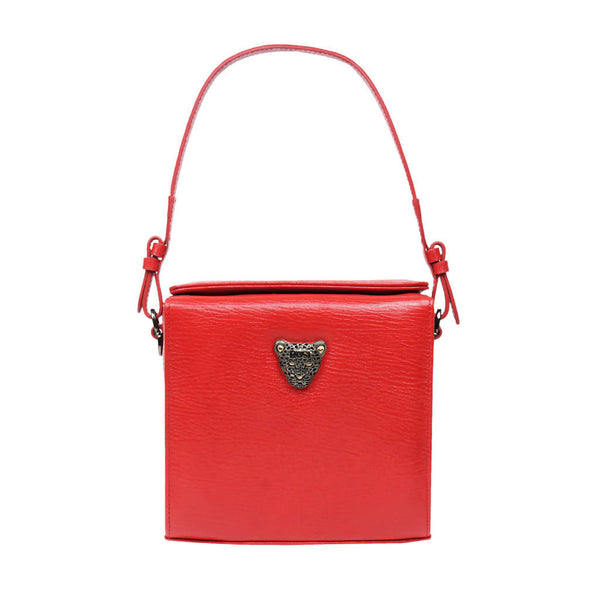 RusiDesigns MicroB Boxy Bag in Red Leather - Space to Show