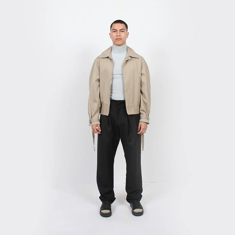 Cropped Raglan Jacket : Khaki - Space to Show