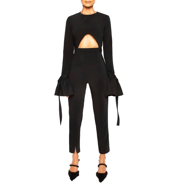 MOSI: Long Sleeve Jumpsuit With Tapered Leg Pants - Space to Show