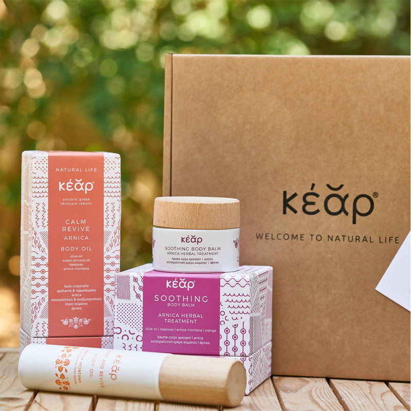 Kear Revive Repair natural skincare gift set with Soothing Body Balm and Calm Revive Body Oil with Arnica Extract to Soothe, Relax, Hydrate, Refresh Tense Muscles, Bruises, Pains