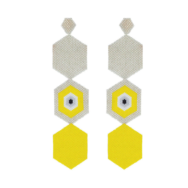 Aretes Tres Horus Silver Yellow - Space to Show