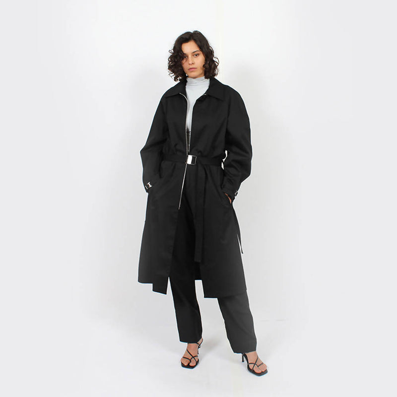 Raglan Trench Jacket : Black - Space to Show