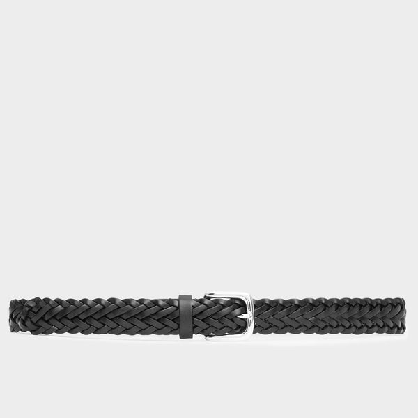 Hand-braided Leather Belt Black - Cesare - Space to Show