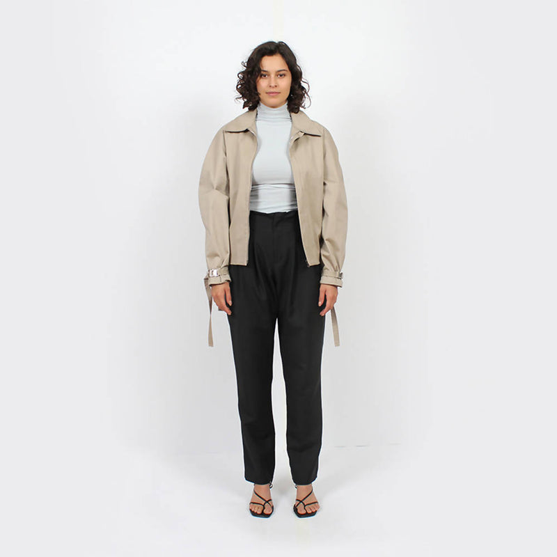 Cropped Raglan Jacket : Khaki - Space to Show