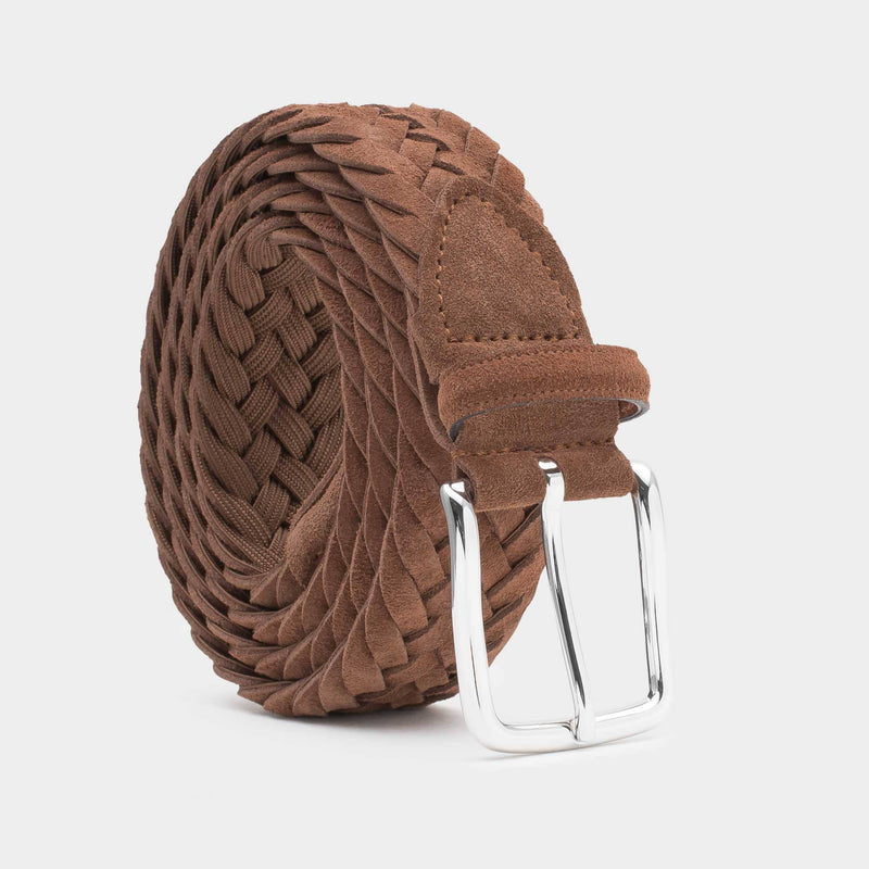 Braided Suede Belt Cognac - Gilberto - Space to Show