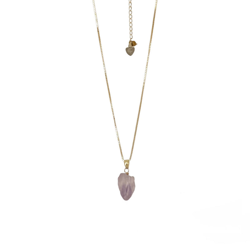 Raw Amethyst Gemstone Meditrina Necklace - Space to Show