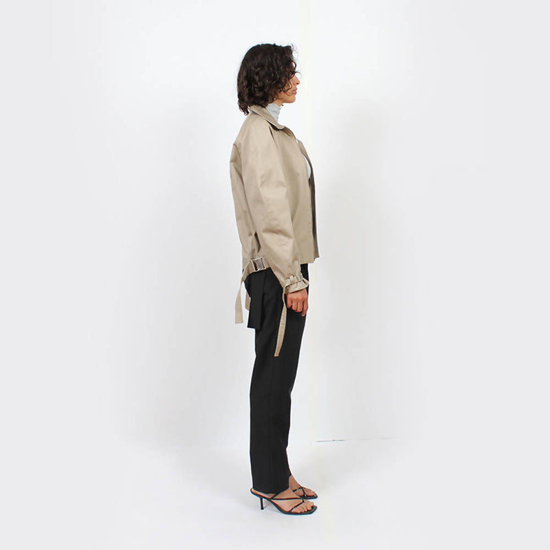 Cropped Raglan Jacket : Khaki - Space to Show