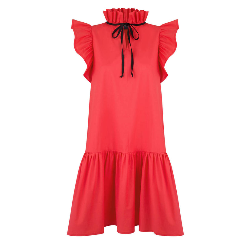 Angela Coral Cotton Dress - Space to Show