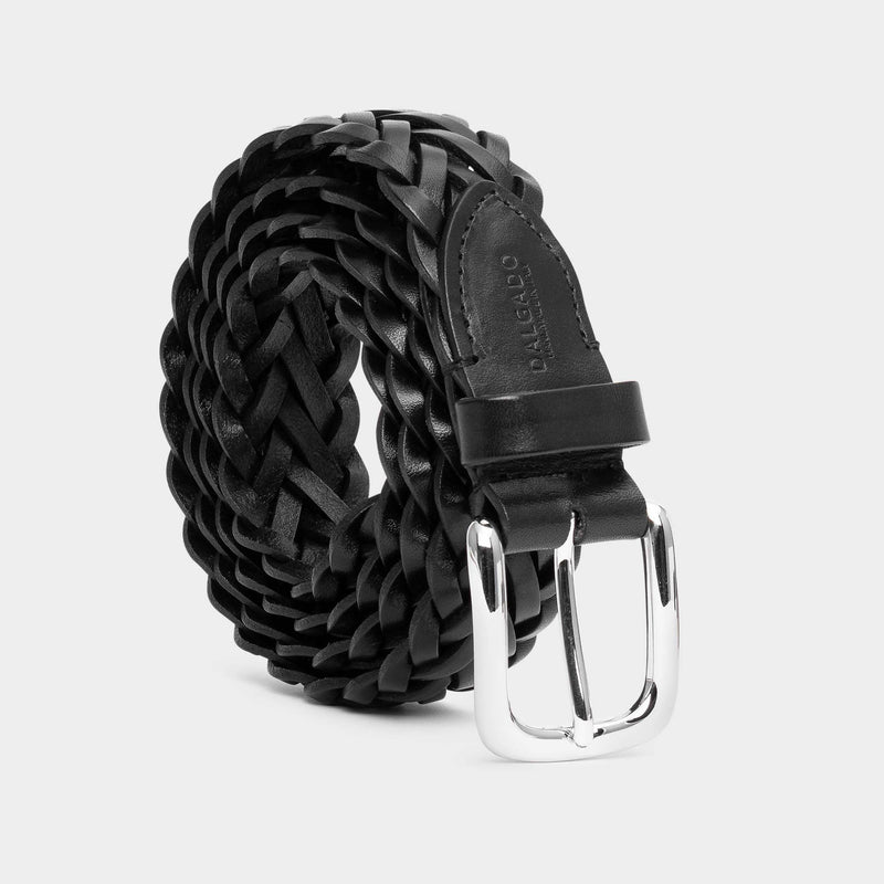 Hand-braided Leather Belt Black - Cesare - Space to Show
