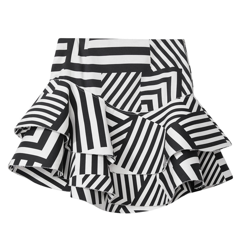 Poppy Geometric Print Asymmetric Mini Skirt - Space to Show