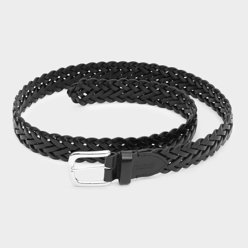 Hand-braided Leather Belt Black - Cesare - Space to Show
