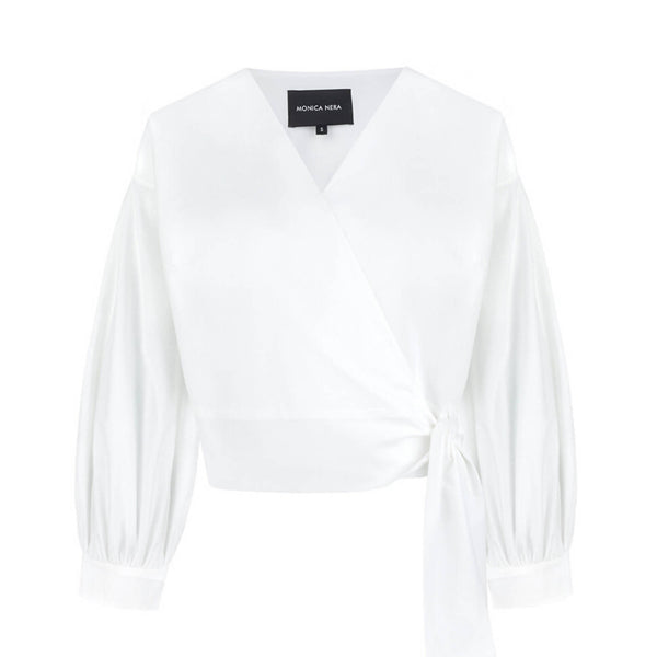 Sophie White Wrap Top - Space to Show