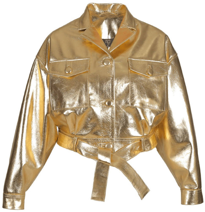 Buckthorn leather jacket gold - Space to Show