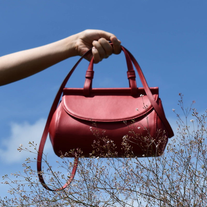 Marie leather bag | Lipstick red - Space to Show