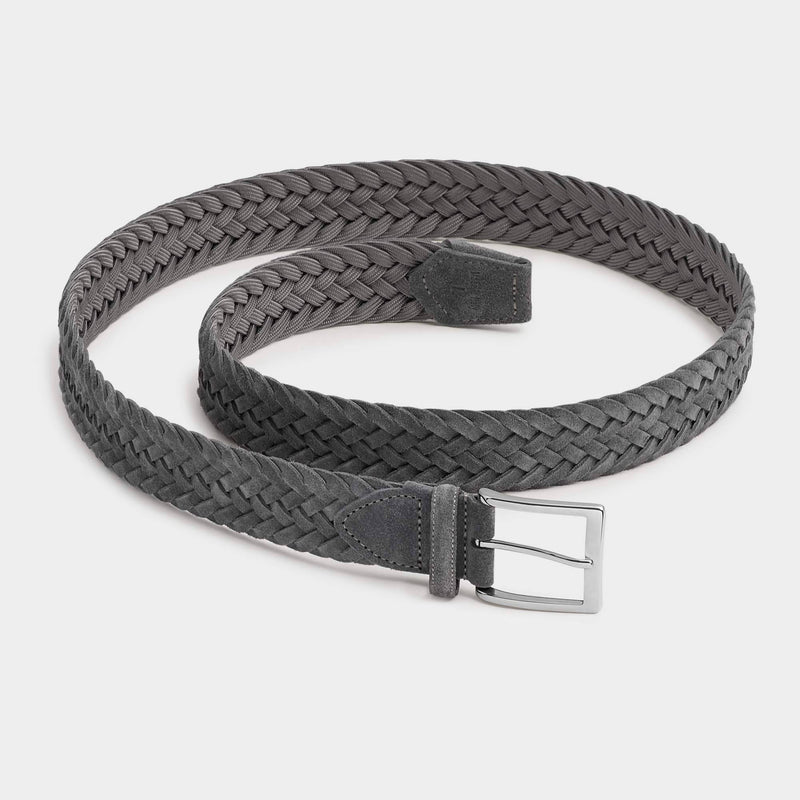 Braided Suede Belt Grey - Francesco - Space to Show