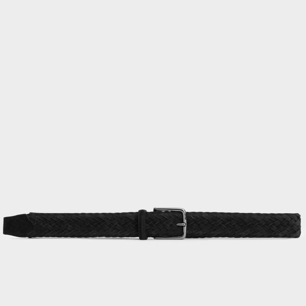 Braided Suede Belt Black - Ernesto - Space to Show