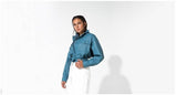 Buckthorn leather jacket cerulean blue - Space to Show