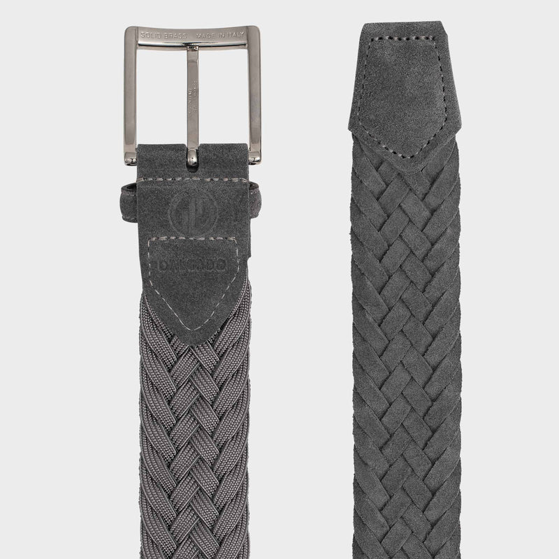 Braided Suede Belt Grey - Francesco - Space to Show