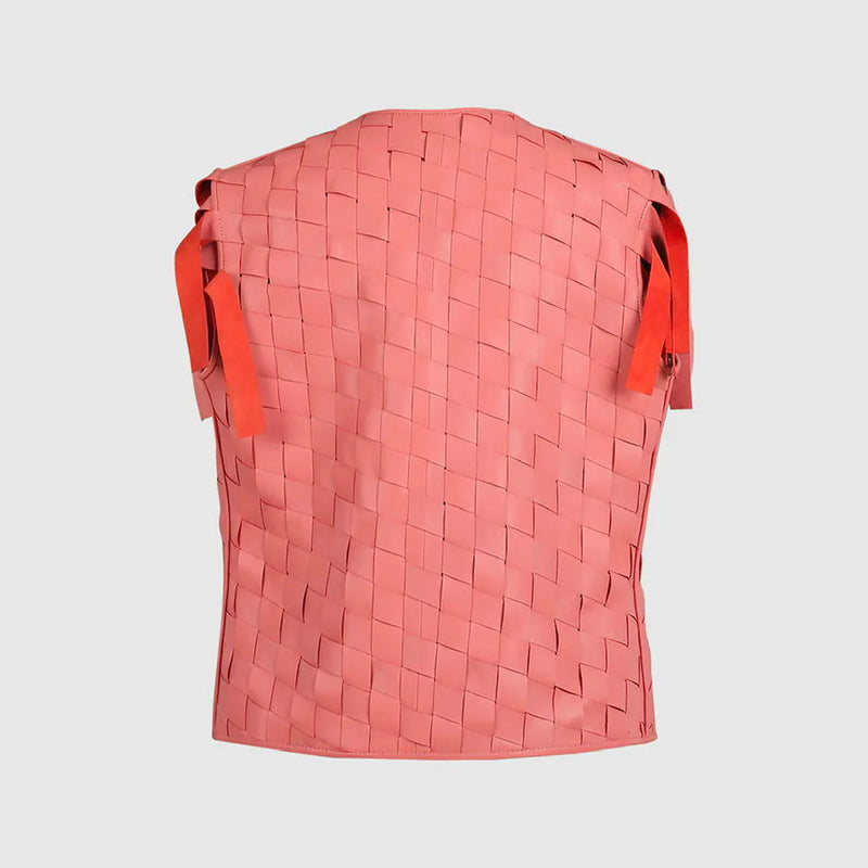 Chaturanga leather vest blush pink - Space to Show