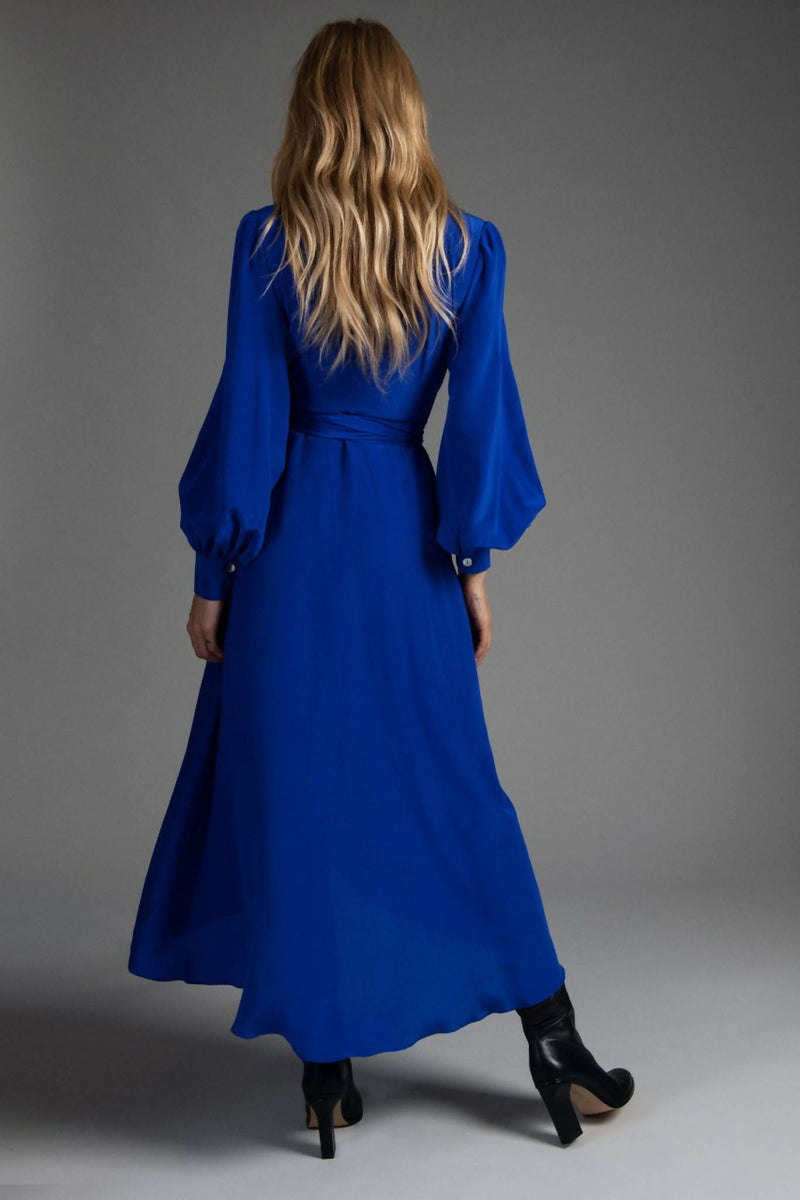 Aria Blue Midi Shirt Dress - Space to Show