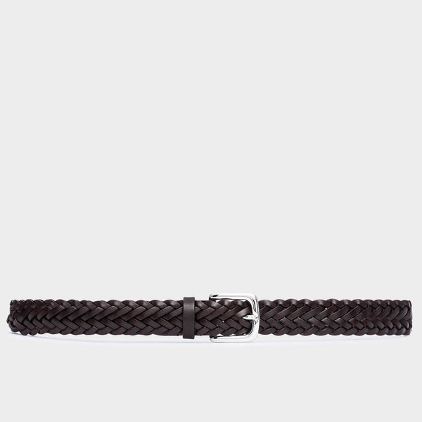 Hand-braided Leather Belt Brown - Leonardo - Space to Show