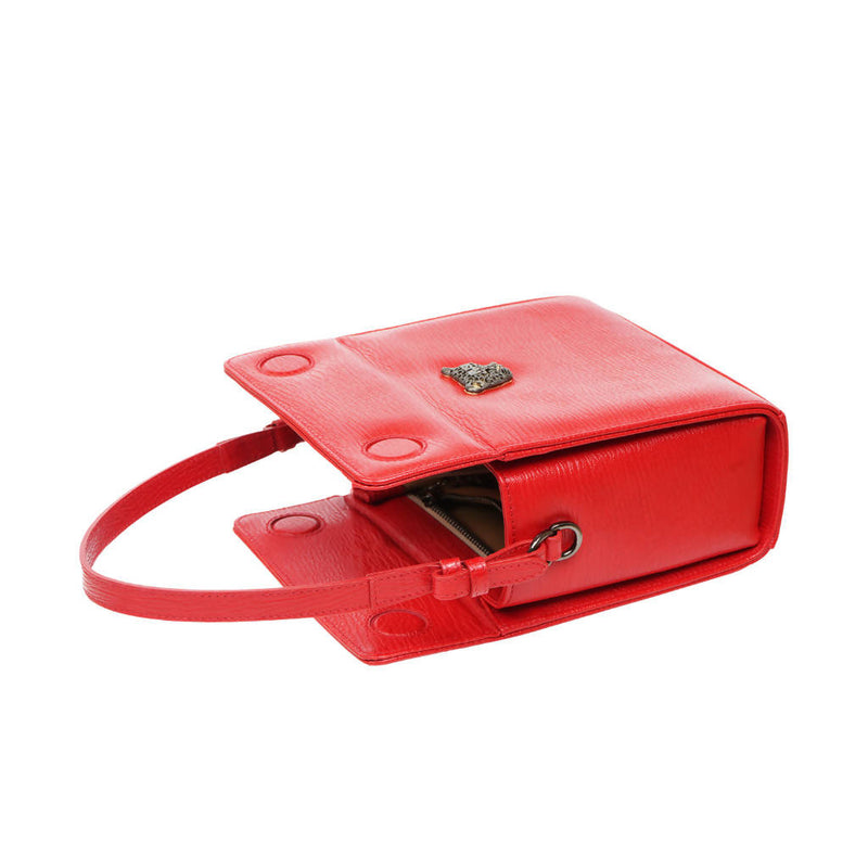 RusiDesigns MicroB Boxy Bag in Red Leather - Space to Show