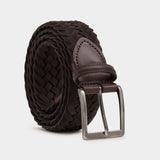 Braided Suede Belt Brown - Edoardo - Space to Show