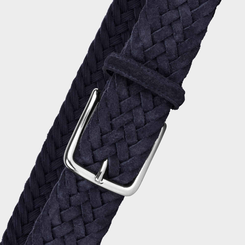 Braided Suede Belt Blue - Alfredo - Space to Show