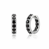 CLIO Black Crystal Hoop Earrings - Space to Show