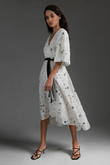 Leilani Ivory Print Knee Dress - Space to Show
