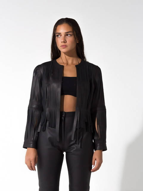 Ayla leather jacket black - Space to Show