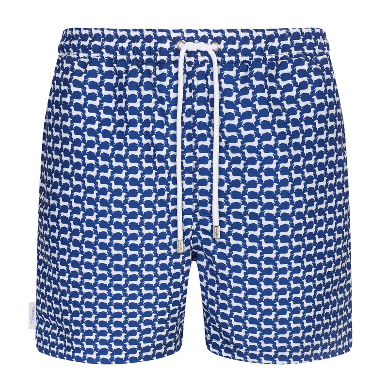 Dachshund Small Print Swim Shorts - Space to Show