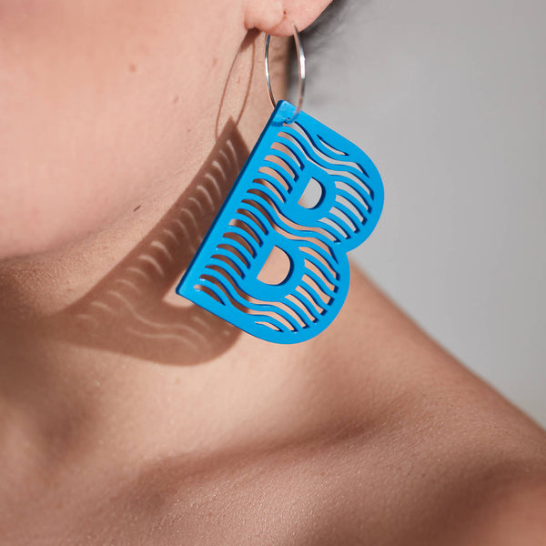 'B' Statement Earrings - Space to Show