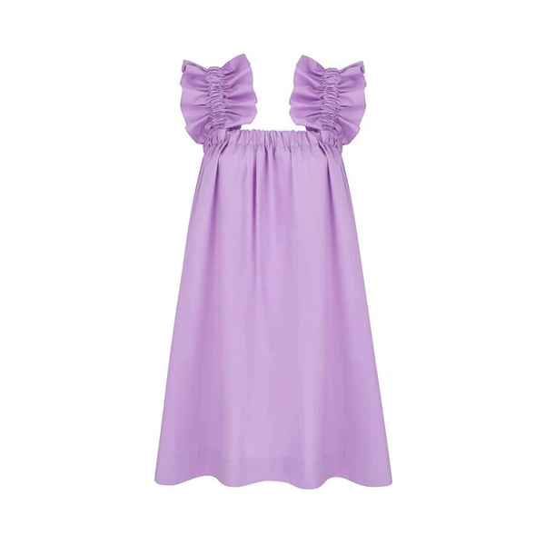 Maya Lavender Ruffle Cotton Dress - Space to Show