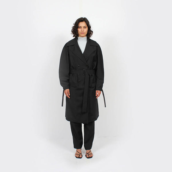 Eclipse Backless Trench : Black - Space to Show