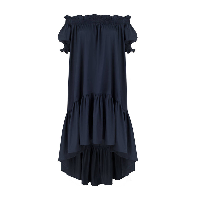 Lori Navy Cotton Dress - Space to Show